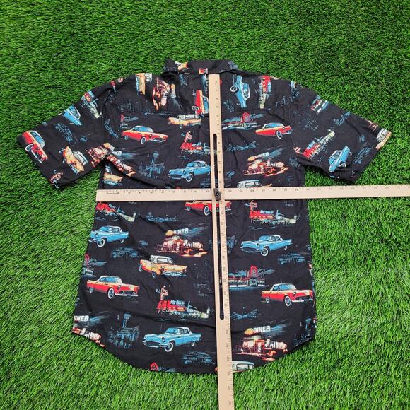 Vintage Joe-Marlin AOP Car Button Shirt Medium 19x28 Black - Picture 4 of 11